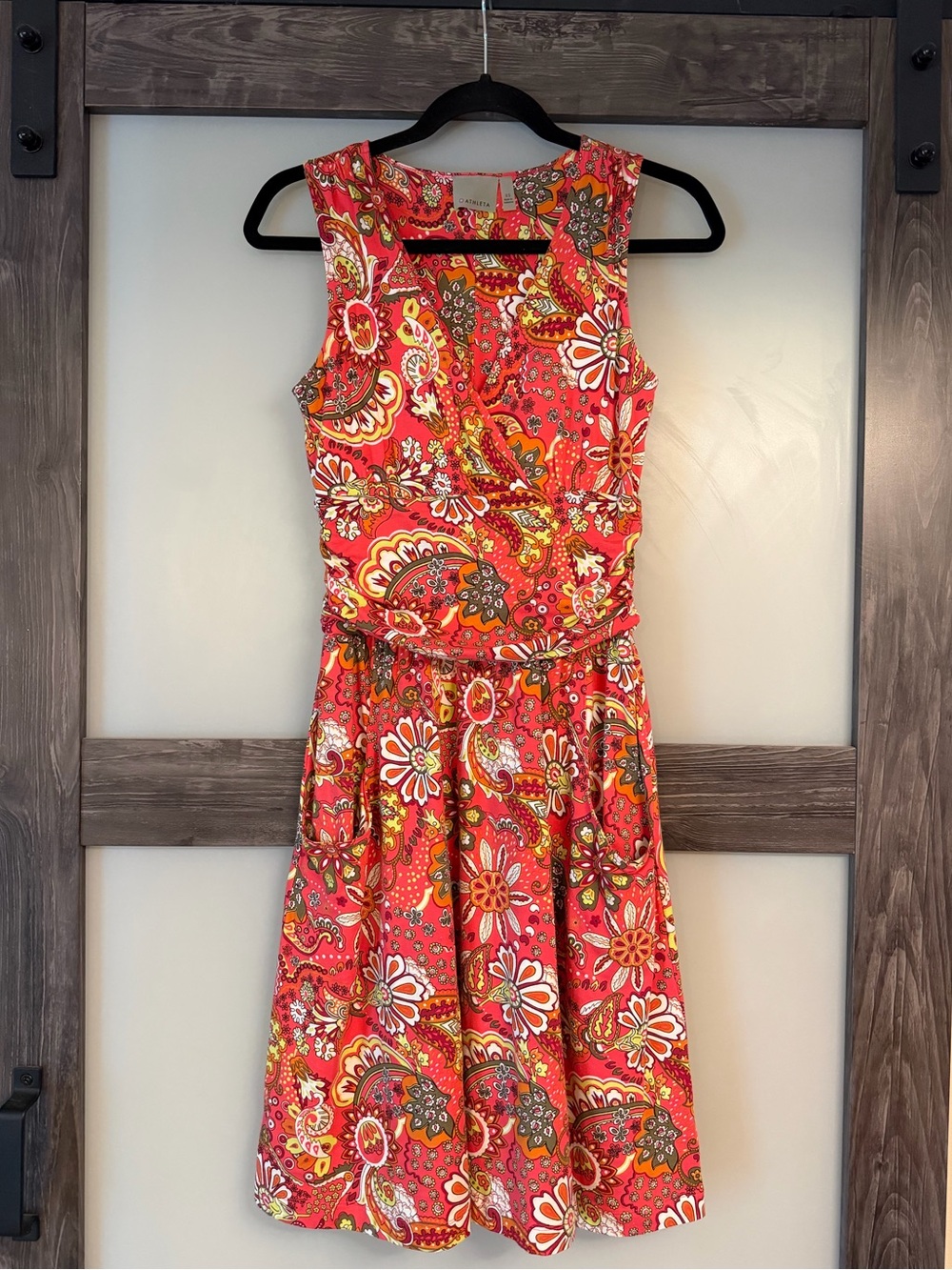 Athleta Coral Paisley & Floral Sleeveless Fit-and-Flare Dress